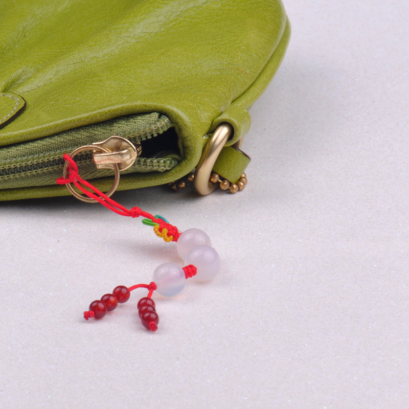 梦克拉Mkela 红白玉髓中国结u盘挂绳钥匙链 平安串儿高清大图