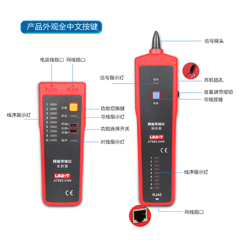 优利德(UNI-T)UT682智能巡线仪对线仪查线器多功能网络寻线仪网线测试仪家用高清大图