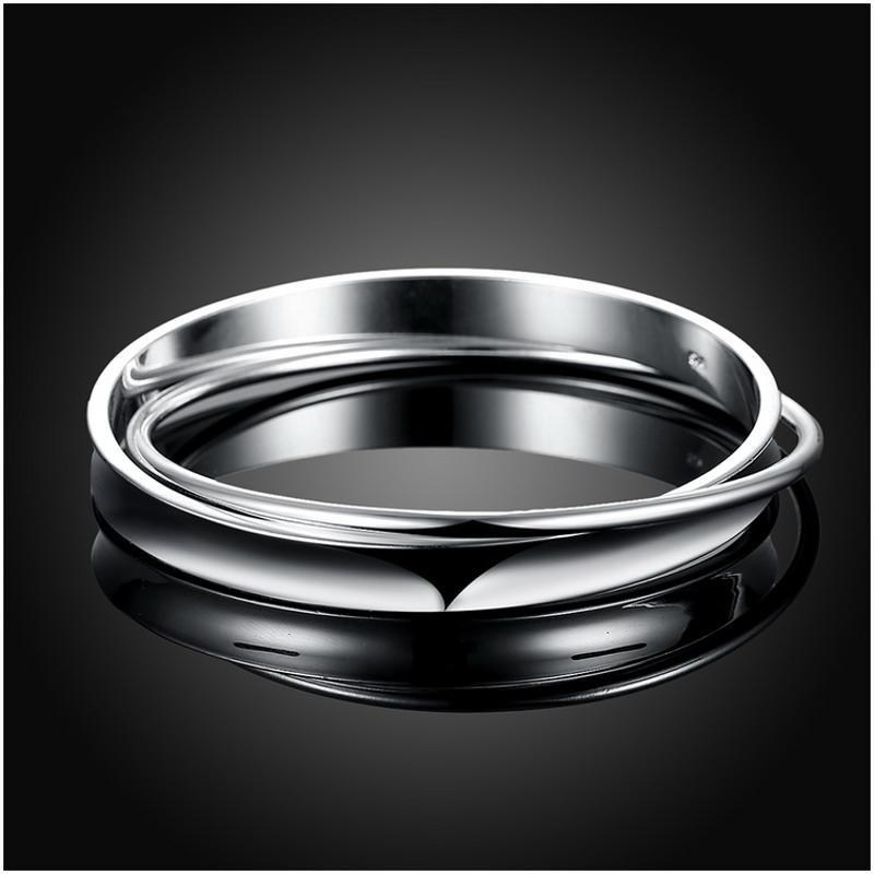B274 Women Fashion Bracelet女生饰品多圈时尚手镯镀925纯银复古5179