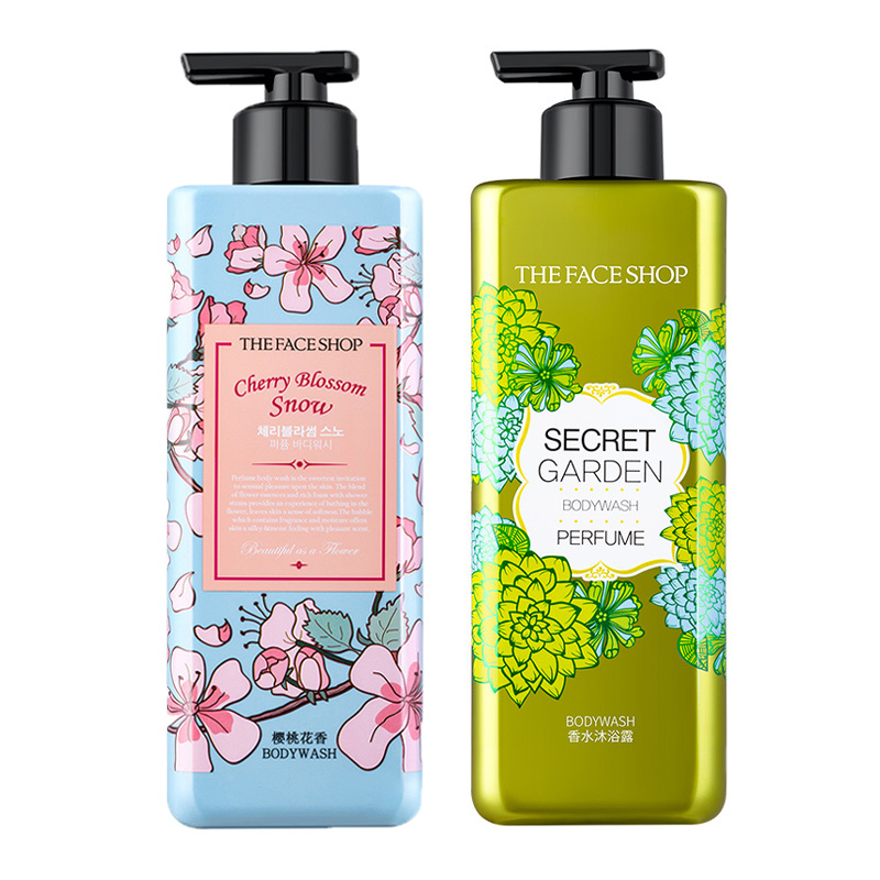 菲诗小铺/THE FACESHOP 和风樱雪香氛沐浴露500ml+秘密花园(柠檬香)500ml