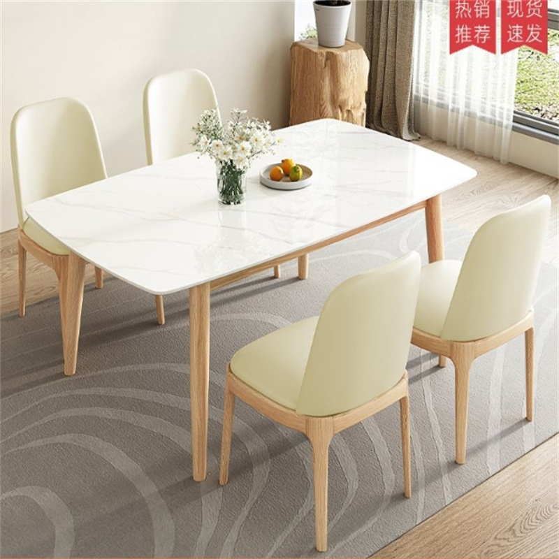 白寅 BY-1.2MDZ-003 1.4米全实木抗菌岩板餐桌 单桌