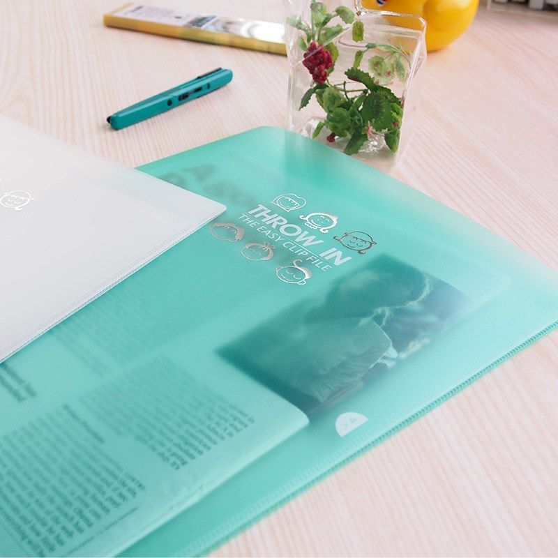 巨门文具kevin文件夹4入6入A4资料夹文件袋公文袋试卷夹学习办公 4入浅蓝