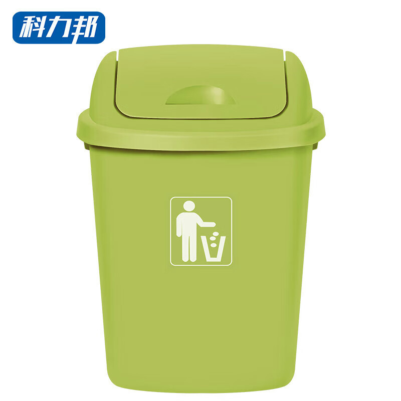 科力邦(Kelibang) 垃圾桶 大号塑料户外垃圾桶 带盖工业商用环卫垃圾桶加厚翻盖 30L带盖 KB1033 果绿色