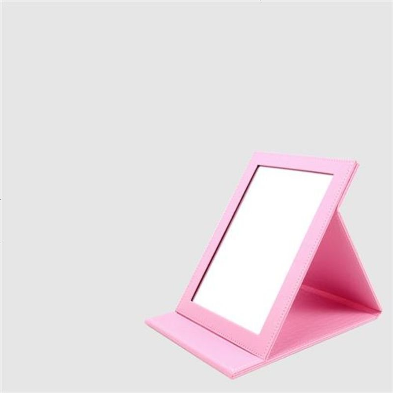 喜庆台式折叠镜子大号便携女孩翻盖式立式厕所特大男生粉色迷你 粉红色