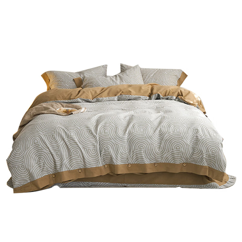 天琴床品四件套245*250cm柔软舒适洛梵臻品如意棉TQ-T162高清大图