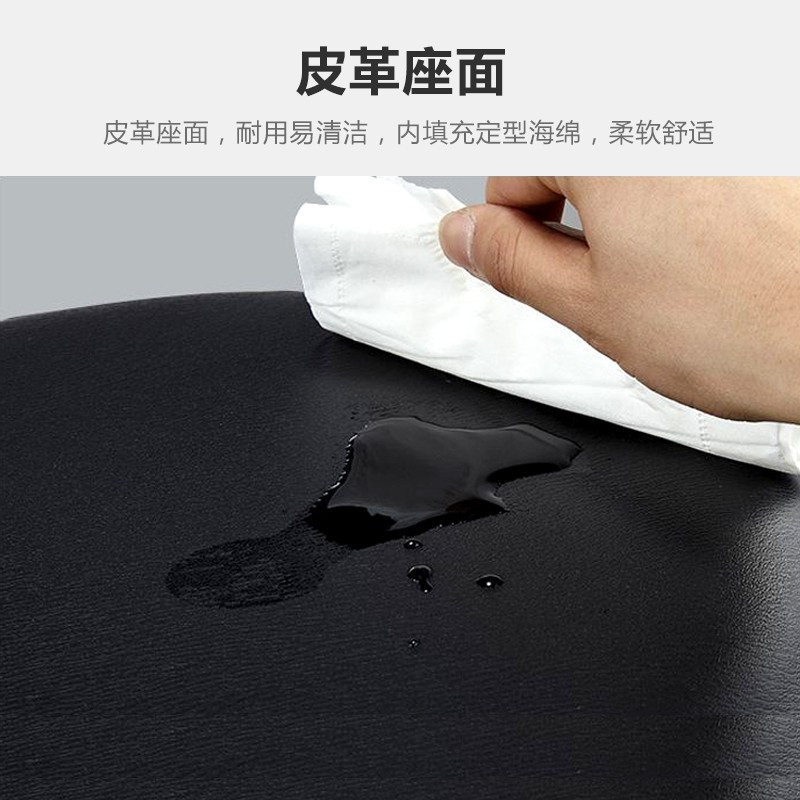 科野 吧台椅可升降椅子凳子靠背转椅美容美发吧台凳实验室收银台椅子 黑色滑轮带靠背