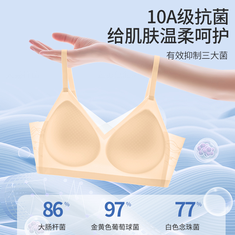 猫人冰丝内衣女小胸聚拢凉感无痕2025新款收副乳文胸夏薄款高清大图