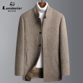 秋冬新款男士手工双面呢羊毛大衣男中长款羊绒呢子大衣风衣男外套 170/M 驼色
