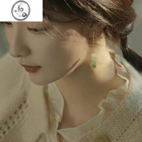 JiMi复古渐变和田耳钉耳环女汉服古风新中式旗袍饰品无耳洞蚊香盘耳夹