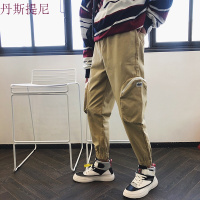 裤子男秋季新款青年学生工装九分裤韩版潮流宽松百搭哈伦裤