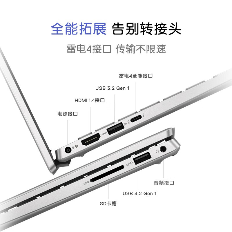 戴尔(DELL)笔记本电脑 灵越Pro 5430 14英寸全面屏轻薄本便携办公手提笔记本电脑(酷睿i5-1340P 16G内存 1TB 锐炬显卡 2.5K屏90Hz)银 定制款高清大图