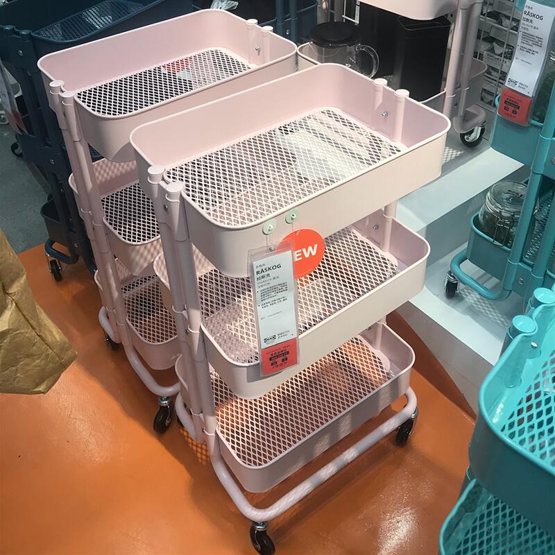 小推车置物架厨房带轮可移动婴儿用品储物架手推车零食客厅收纳架收纳层架 三维工匠高清大图
