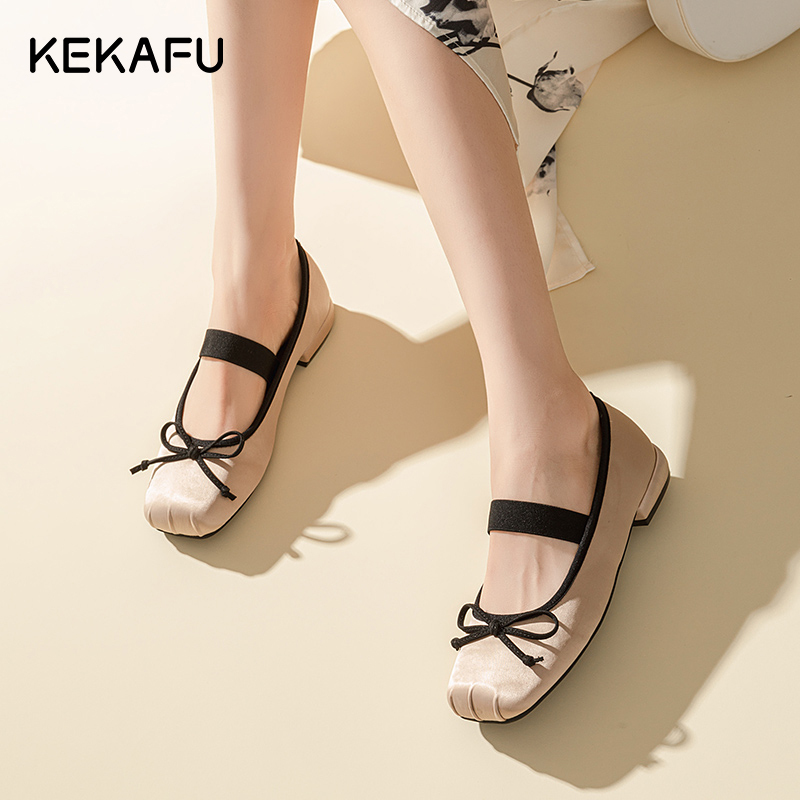 珂卡芙平底单鞋女2024新款春季软底芭蕾舞鞋外穿玛丽珍温柔风鞋子