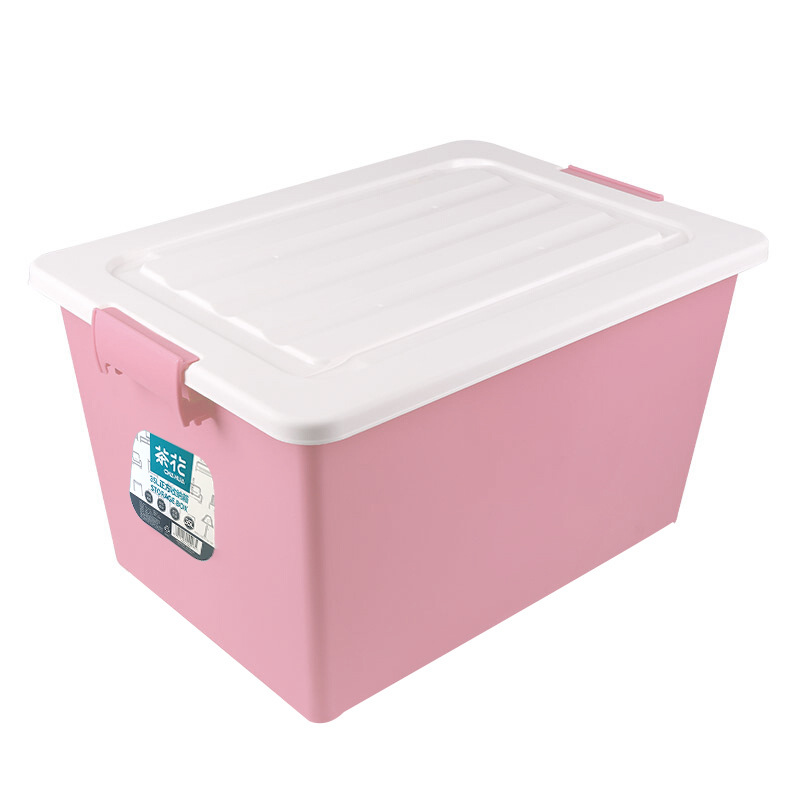 茶花28011T 49.5*35.3*30.6cm 35L 正方带盖收纳箱储物箱高清大图