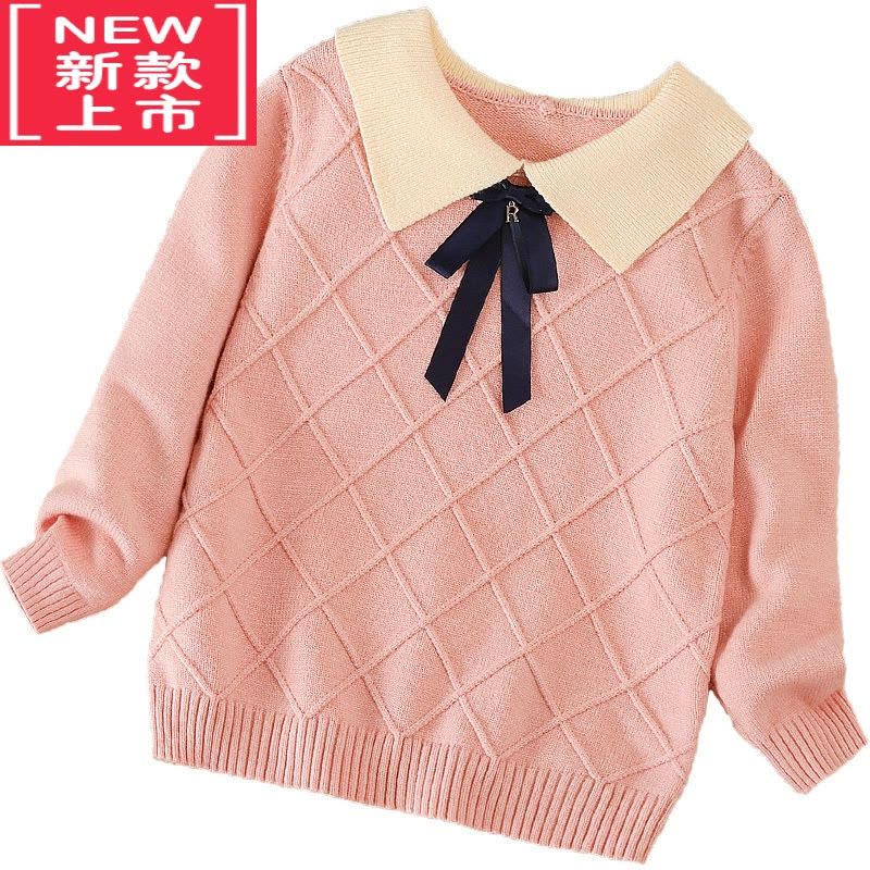 可莉允女童毛衣春秋款洋气套头衫2022秋冬新款儿童针织衫女宝宝打底上衣图片