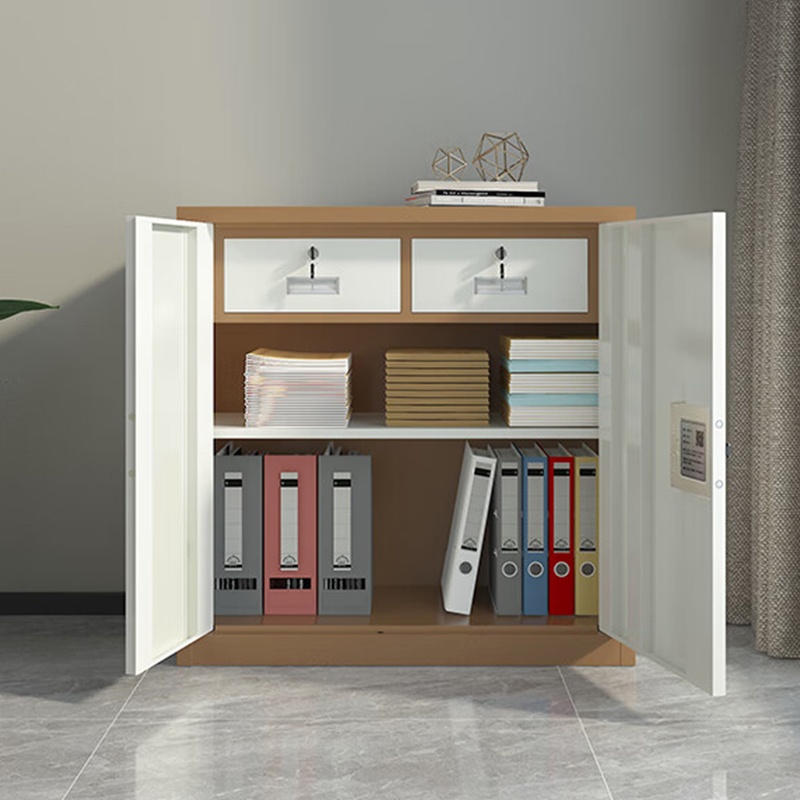 鑫升顺指纹电子保密柜钢制密码文件柜档案柜办公柜矮柜保密资料柜单节咖白国保指纹高清大图