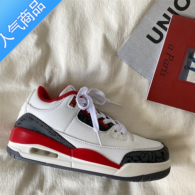 SUNTEK 小众撞色运动小白鞋女国潮ins学院风气垫跑步鞋厚底情侣板鞋高清大图