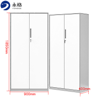 永格文件柜铁皮柜办公柜钢制铁皮柜资料柜档案柜储物拆装柜薄边通双节柜咖啡色加厚款