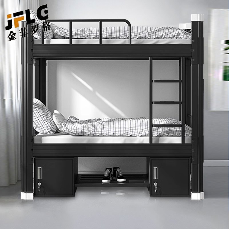 苏宁 金菲罗格 办公家具 宿舍钢制上下铺铁艺床带柜高清大图