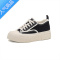 SUNTEK内增高乞丐鞋女小码3233厚底板鞋2023秋新款休闲小白鞋帆布饼干鞋