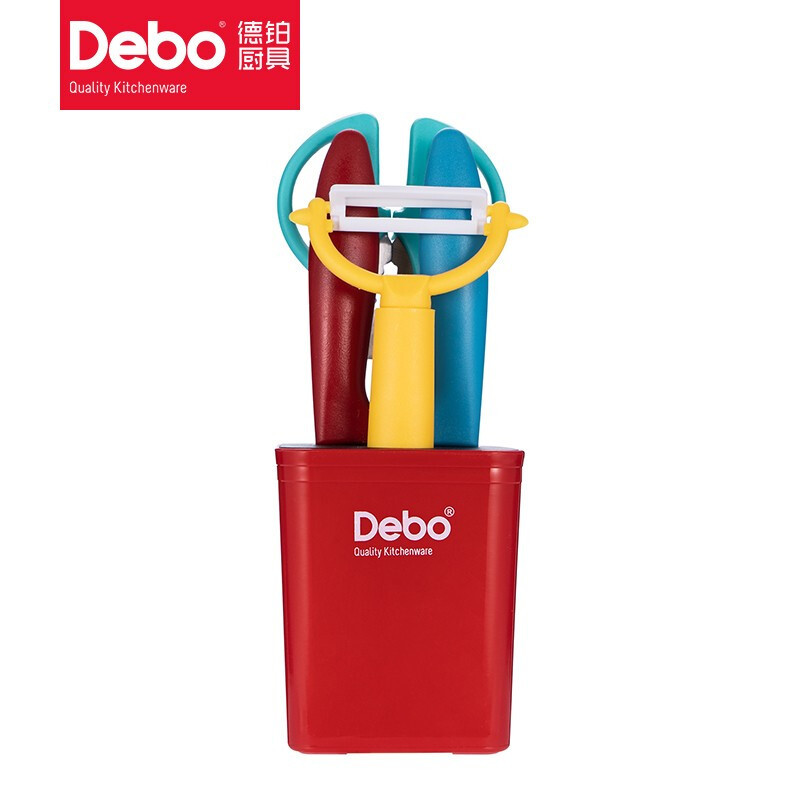 德铂(Debo)萨曼塔水果刀套装削皮刀水果刀具剪刀瓜刨组合五件套DEP-683