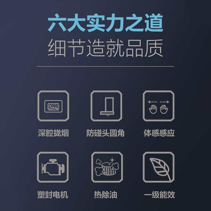 施耐德(Schneider)家用抽油烟机20立方大吸力爆炒顶吸式 体感触摸开关 四维拢烟TC31