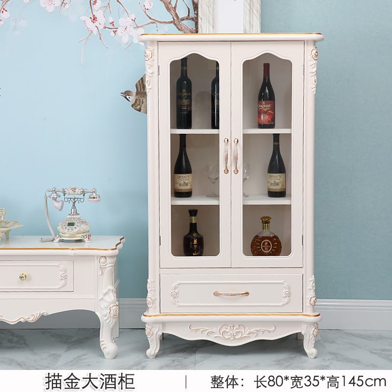 现代简约实木小酒柜欧式装饰品摆件整装玄关柜展示柜隔断柜餐边柜高清大图