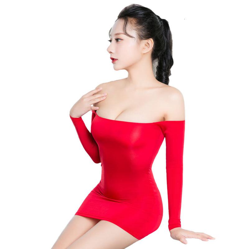 欲之诱惑 sm情趣内衣透明包臀裙 长袖超薄连身裙户外露出裙 夜店制服成人短裙 紧身裙女连衣裙睡裙 丝光红超短包臀_881高清大图
