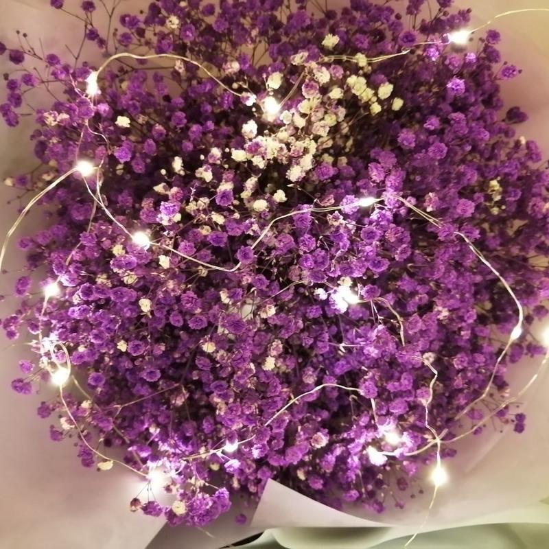 鲜花满天星花束生日礼物送人七夕情人节教师节闺蜜圣诞礼物母亲节 浅