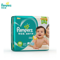 帮宝适(Pampers)超薄干爽透气婴儿纸尿裤/尿不湿正品 中号M27片(6-11kg)(国产)