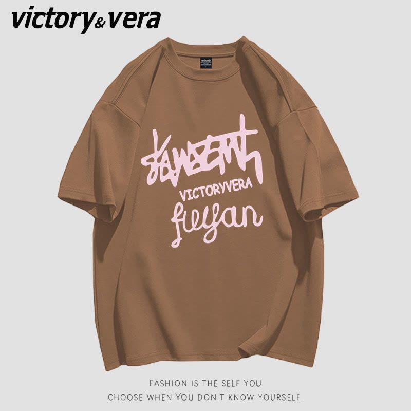 VICTORYVERA学生港风短袖t恤女2022夏季新款欧美字母印花上衣百搭图片