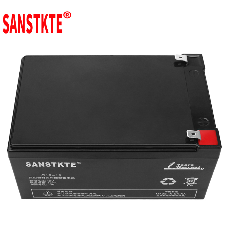 SANSTKTE蓄电池UPS电源12V12AH通用喷雾器应急电源通讯EPS监控机房C12-12