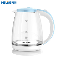 美菱电水壶MH-1806[蓝色款]烧水壶1.8L容量玻璃可视蓝光家用电热水壶灵动蓝光玻璃款烧水