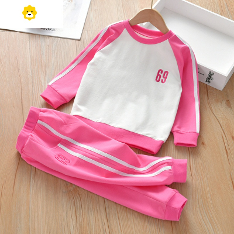 喻娄女童裤子春秋20新款小女孩宽松休闲薄款长裤童装百搭运动裤套装