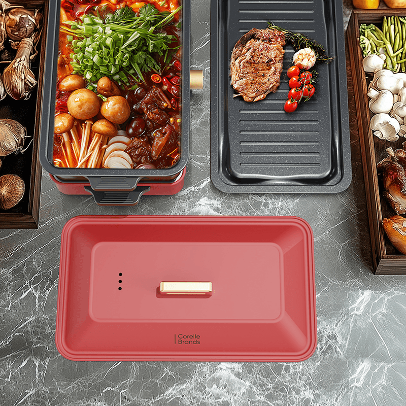 康宁(VISIONS)多功能料理火锅专用锅 烤肉烤鱼锅(4L) CB-DQ003-TG/KZ高清大图