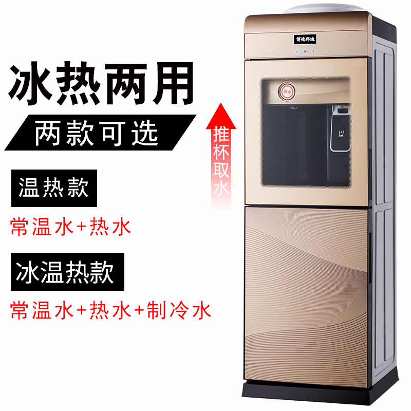 饮水机家用立式冷热迷你小型台式宿舍办公室冰温热制冷开水机 简洁白 温热