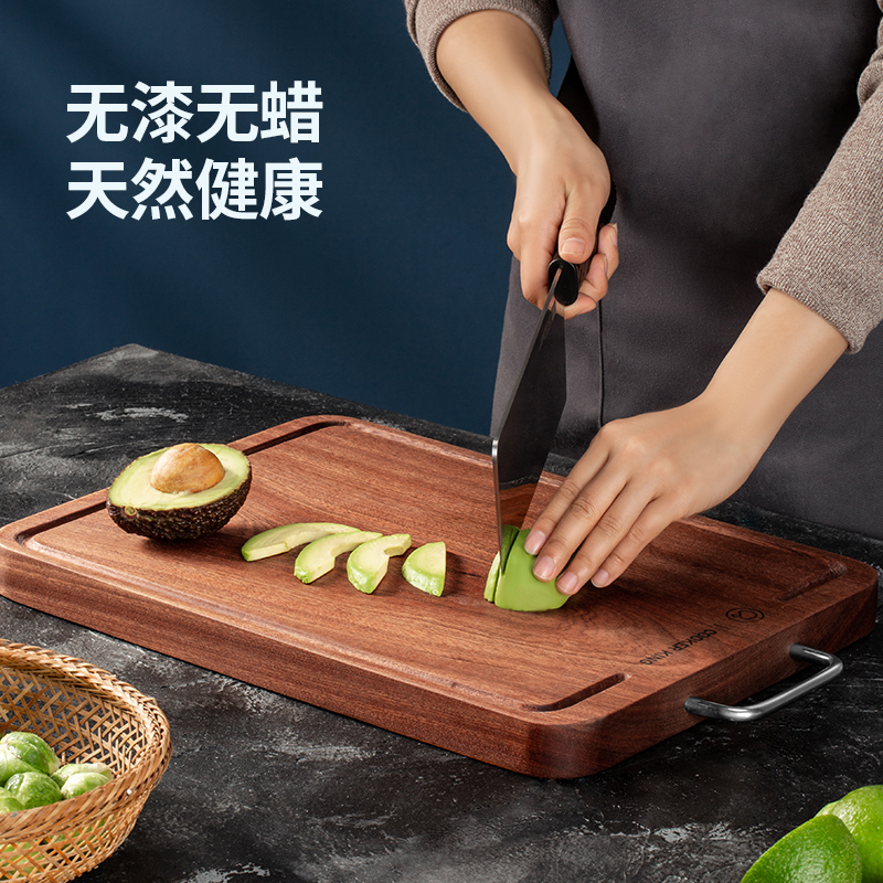 炊大皇雅厨乌檀木菜板38CM家用加厚擀面切菜剁肉粘板YC38CB高清大图