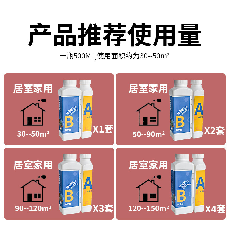 [免喷甲醛清除剂AB液500ml+2个检测盒]A+B二氧化氯新房去甲醛清除剂吸附异味新房空气净化剂A1918苏宁极物高清大图