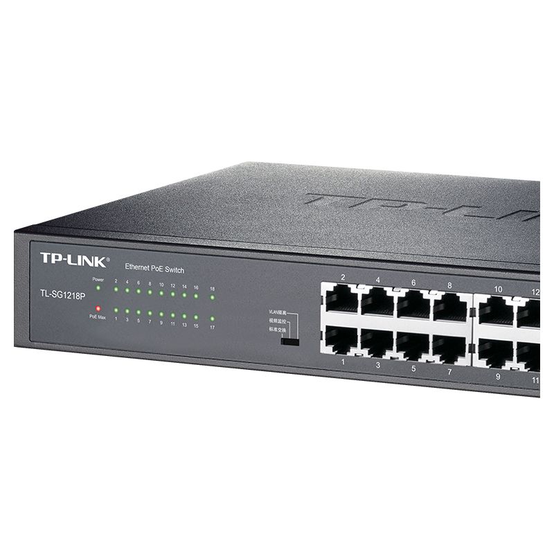 普联(TP-LINK)TL-SG1218P 18口千兆非网管以太网PoE供电交换机16口千兆网线供电+2千兆网口高清大图