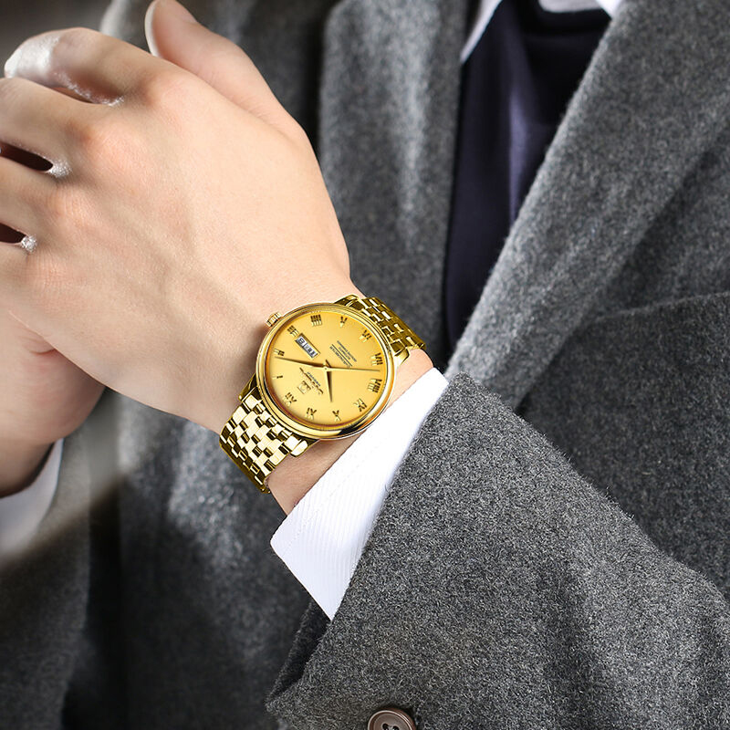 瑞士嘉年华Carnival男士新款手表全自动机械表 男简约防水双日历复古休闲商务薄款手表进口Miyota机芯腕表508G高清大图