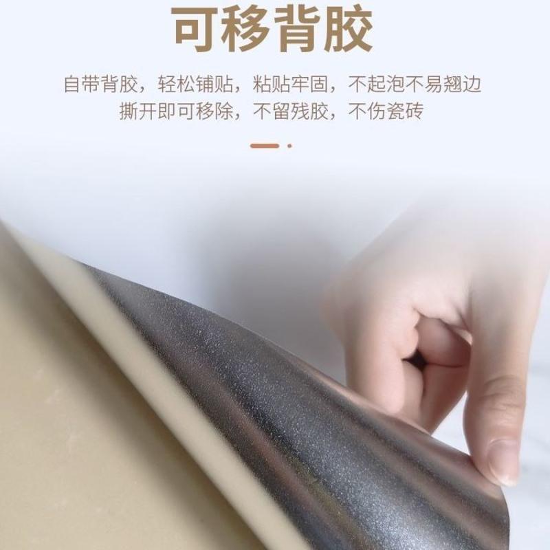 自粘厨房灶台贴纸加厚防油耐高温壁纸瓷砖防水台面墙贴防大理石纹 灶台贴普通款-玛雅灰 60厘米宽*1米长 送工具
