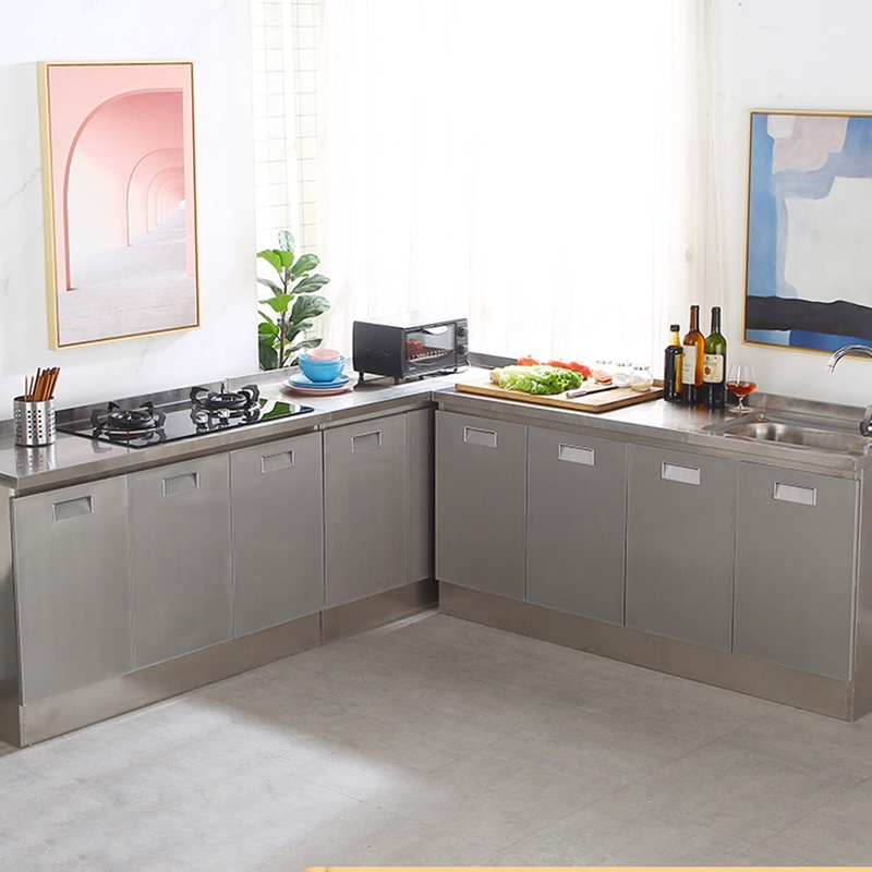 不锈钢橱柜简易厨房家用水槽柜古达租房经济型柜子整体橱柜一体灶台柜