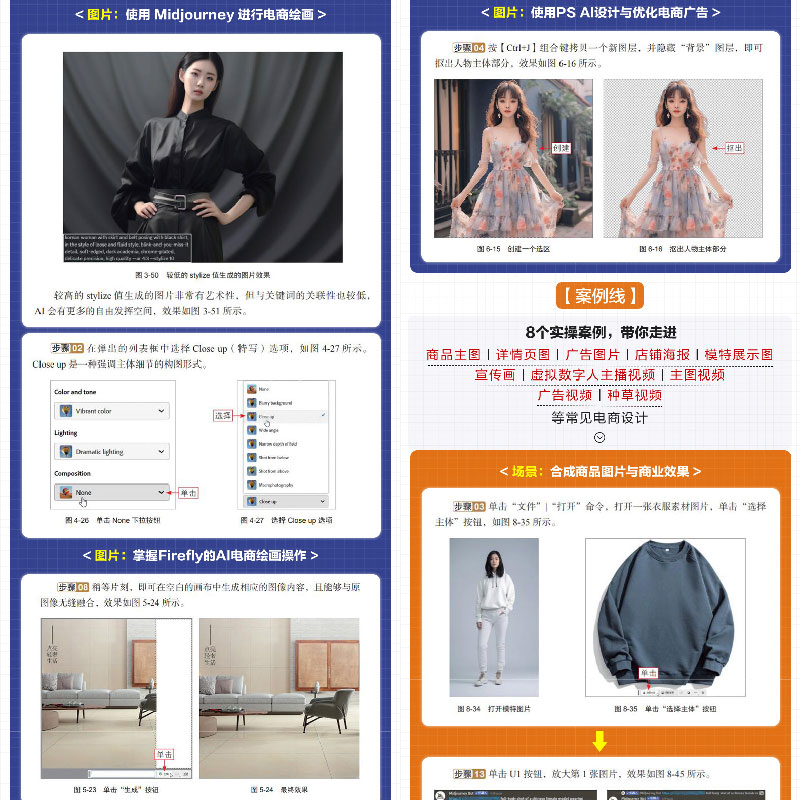 [正版]赠教学视频 AI设计 PS电商美工 文案绘图 抠图修图 场景合成 视频制作 AI绘画关键词 电商美工AI设计制高清大图