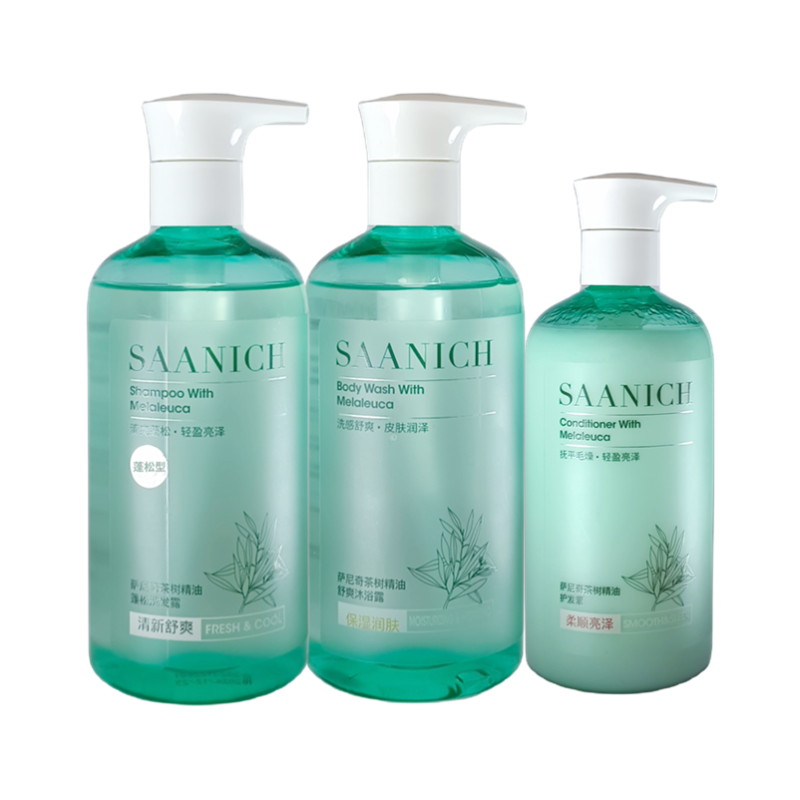 萨尼奇茶树精油沐浴3件套 蓬松洗发露750g+沐浴露750g+护发素400ml