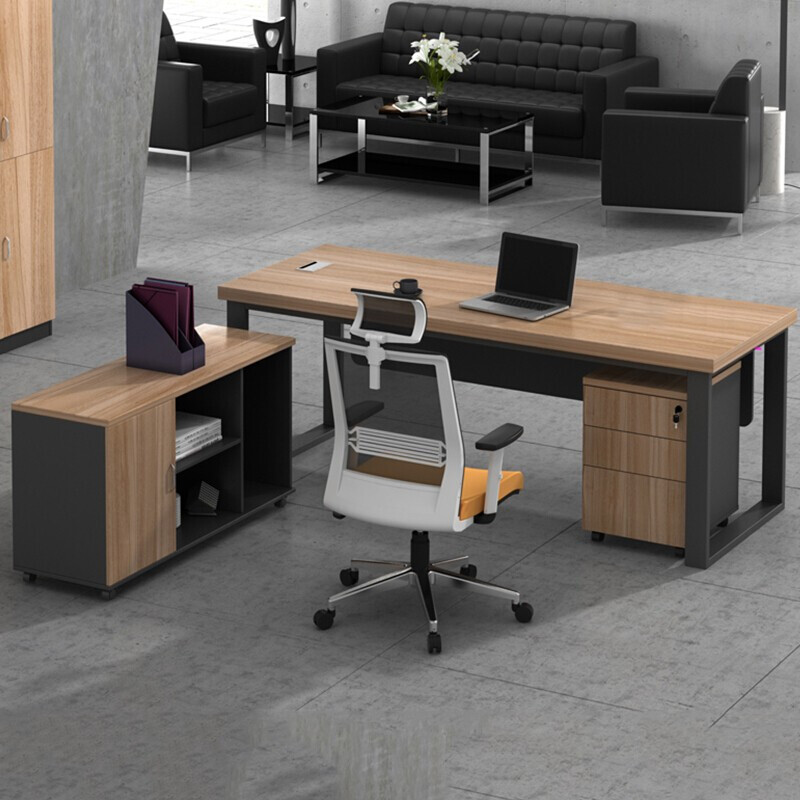 域赢老板桌办公桌现代简约主管桌板式时尚大班台经理桌1800*800*750高清大图