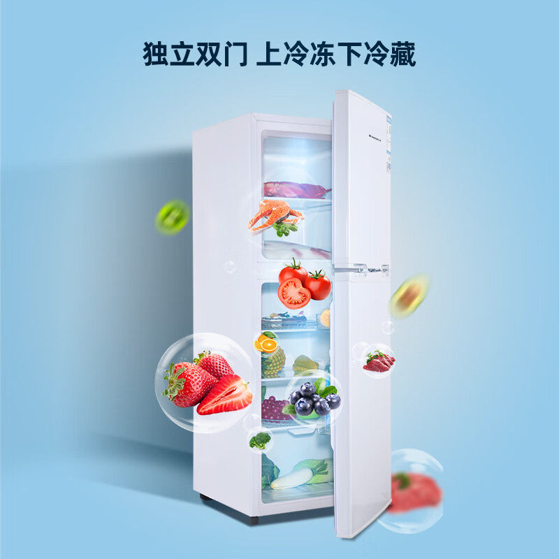 上菱 131升双门冰箱 低温补偿 节能低音 持久锁冷保鲜 冷藏冷冻家用租房迷你小型两门电冰箱 BBM131L高清大图