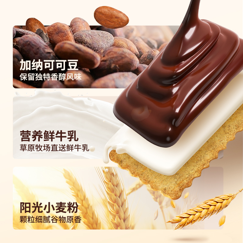 巧兮兮(椰蓉黑巧、红茶黑巧味)巧克力双层独立包装薄脆饼干115g*2盒装高清大图