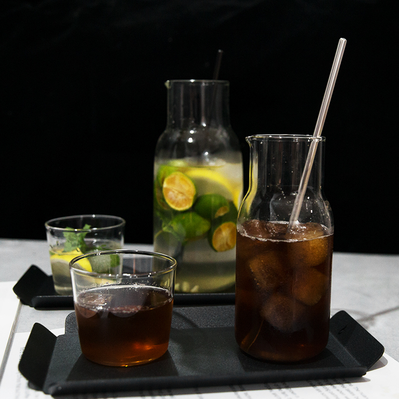 日式一人饮玻璃分享冰咖啡冷萃瓶网红创意ins早餐茶壶牛奶果汁杯|一杯一瓶[550ml+260ml]