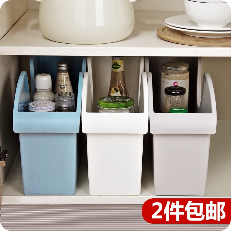 厨房用品大全锅具收纳架滑轮锅盖置物架橱柜收纳推拉盒塑料调料架收纳层架 三维工匠高清大图