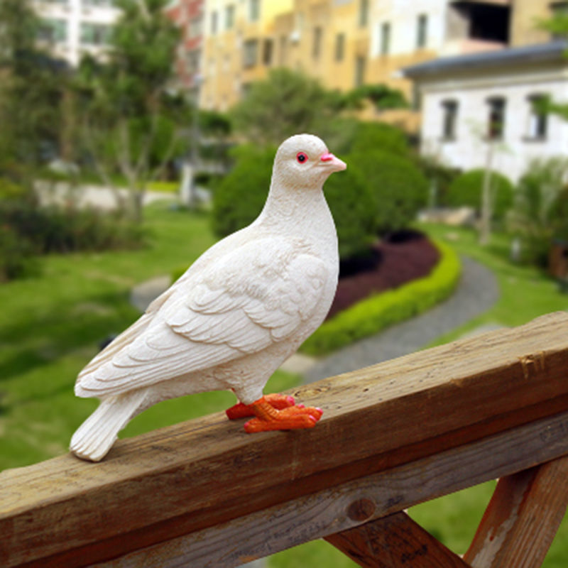 花园装饰 庭院摆件户外阳台 房顶装饰摆设树脂动物仿真鸽子摆件 白鸽